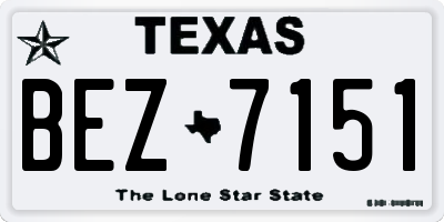 TX license plate BEZ7151