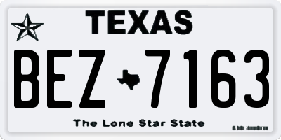 TX license plate BEZ7163