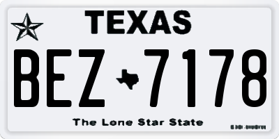 TX license plate BEZ7178
