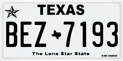 TX license plate BEZ7193