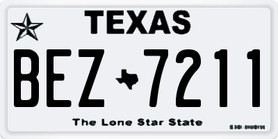 TX license plate BEZ7211
