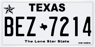 TX license plate BEZ7214