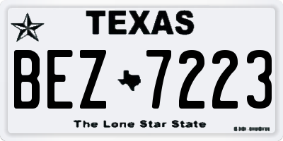 TX license plate BEZ7223