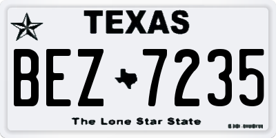 TX license plate BEZ7235