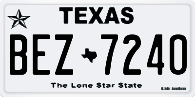 TX license plate BEZ7240