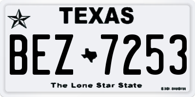 TX license plate BEZ7253