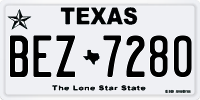TX license plate BEZ7280