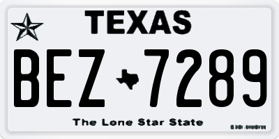 TX license plate BEZ7289