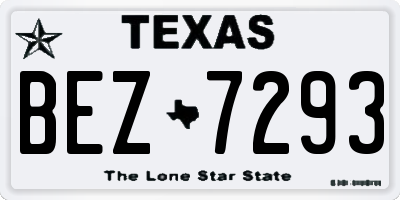 TX license plate BEZ7293