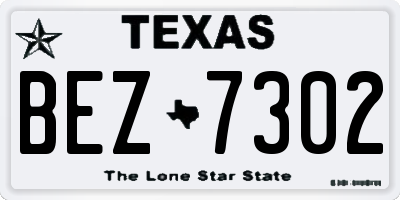 TX license plate BEZ7302