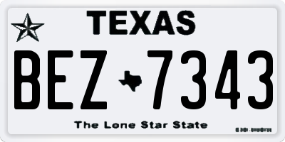 TX license plate BEZ7343