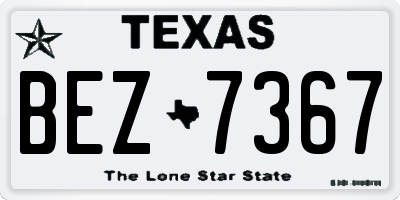 TX license plate BEZ7367