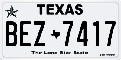 TX license plate BEZ7417