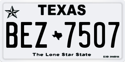 TX license plate BEZ7507