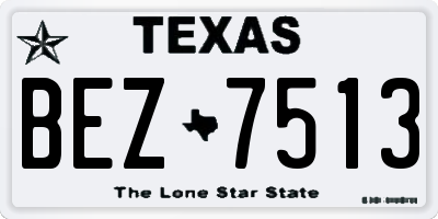TX license plate BEZ7513
