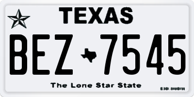 TX license plate BEZ7545
