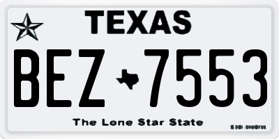TX license plate BEZ7553