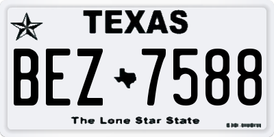 TX license plate BEZ7588