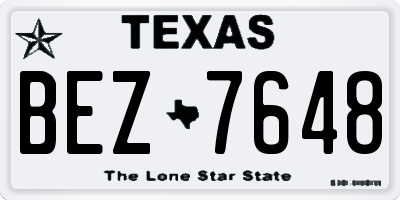 TX license plate BEZ7648