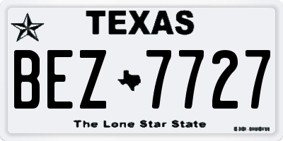 TX license plate BEZ7727