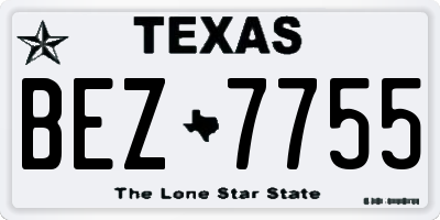 TX license plate BEZ7755