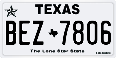 TX license plate BEZ7806
