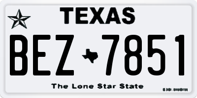 TX license plate BEZ7851