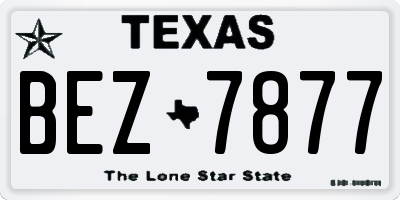 TX license plate BEZ7877