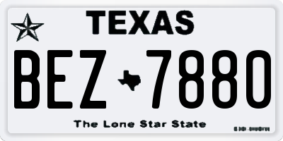 TX license plate BEZ7880