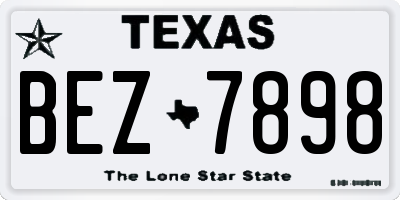 TX license plate BEZ7898