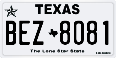 TX license plate BEZ8081