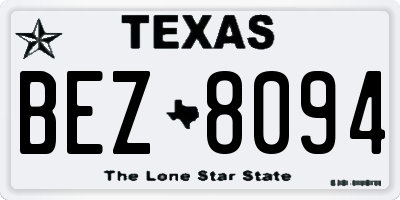 TX license plate BEZ8094