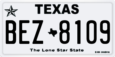 TX license plate BEZ8109