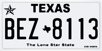 TX license plate BEZ8113