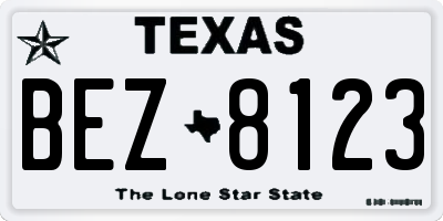 TX license plate BEZ8123