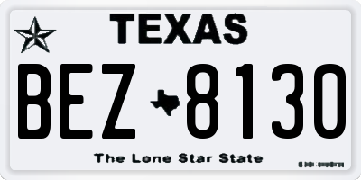 TX license plate BEZ8130