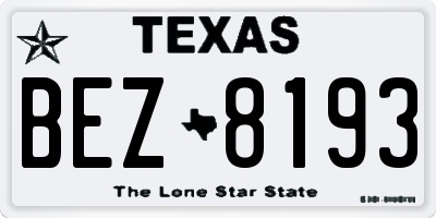 TX license plate BEZ8193