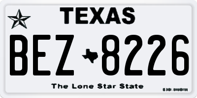 TX license plate BEZ8226