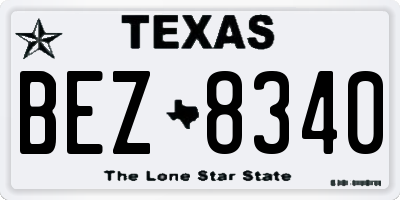 TX license plate BEZ8340