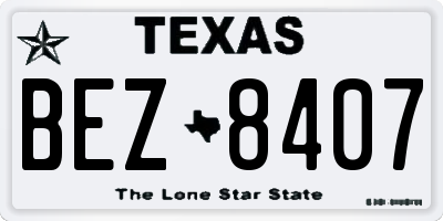 TX license plate BEZ8407