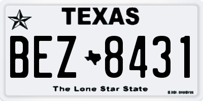TX license plate BEZ8431