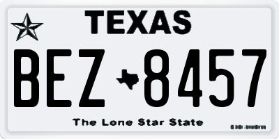 TX license plate BEZ8457