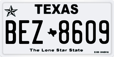 TX license plate BEZ8609