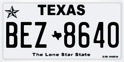 TX license plate BEZ8640