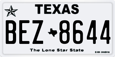 TX license plate BEZ8644