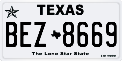 TX license plate BEZ8669