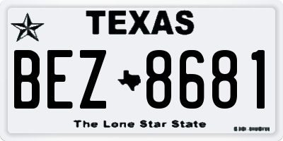 TX license plate BEZ8681