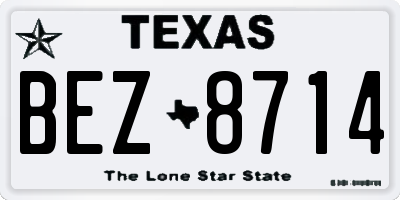 TX license plate BEZ8714