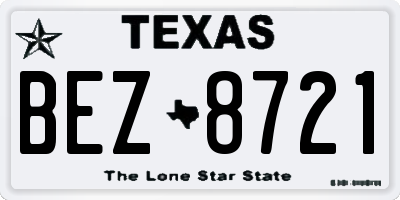 TX license plate BEZ8721