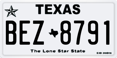 TX license plate BEZ8791